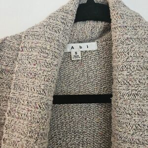 CAbi Speckled Knit Cardigan in Beige and Pink